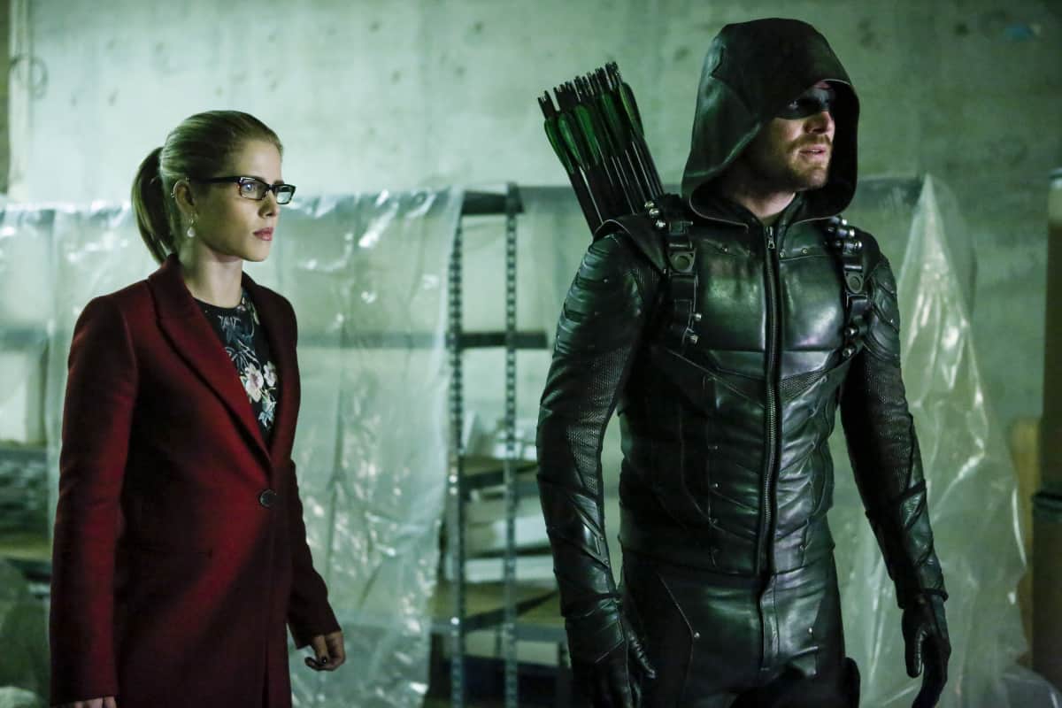 Arrow -- "Who Are You?" -- Image AR510b_0113b.jpg -- Pictured (L-R): Emily Bett Rickards as Felicity Smoak and Stephen Amell as Green Arrow -- Photo: Bettina Strauss/The CW -- ÃƒÂ‚Ã‚Â© 2016 The CW Network, LLC. All Rights Reserved.
