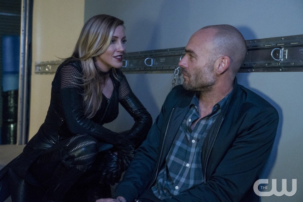 Arrow -- "Missing" -- Image AR522a_0164b.jpg -- Pictured (L-R): Katie Cassidy as Laurel Lance/Black Canary and Paul Blackthorne as Quentin Lance -- Photo: Katie Yu/The CW -- ÃƒÂ‚Ã‚Â© 2017 The CW Network, LLC. All Rights Reserved.