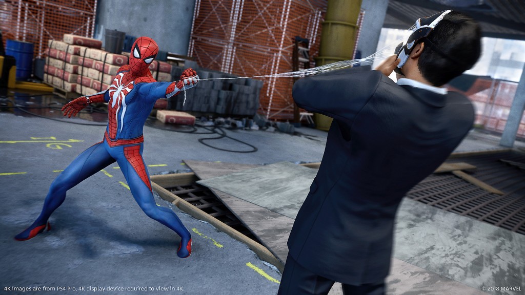 Marvel's Spider-Man Webbing a villain 