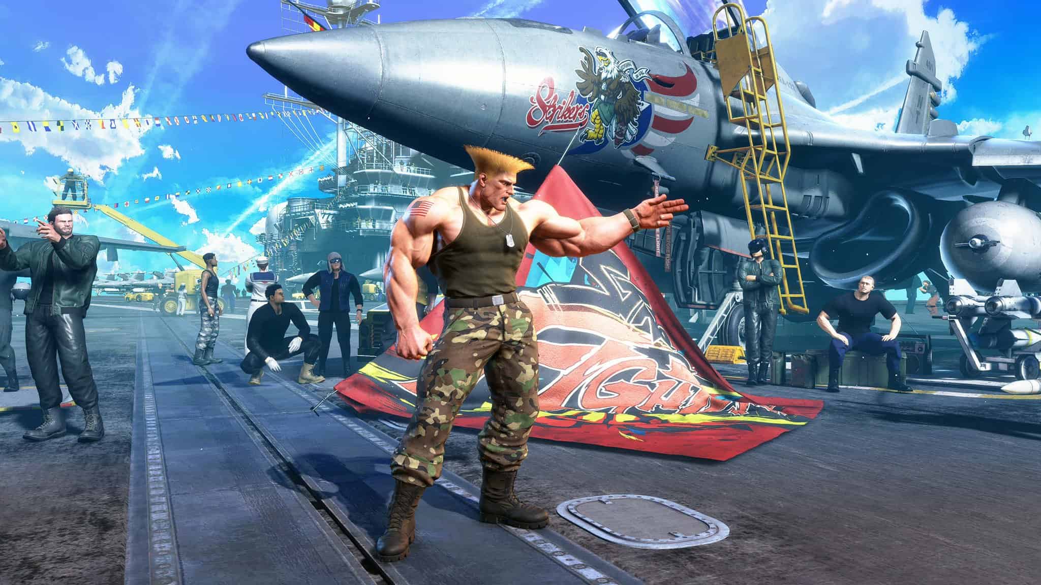 Guile in his Street Fighter 2 costume, brown variant. 